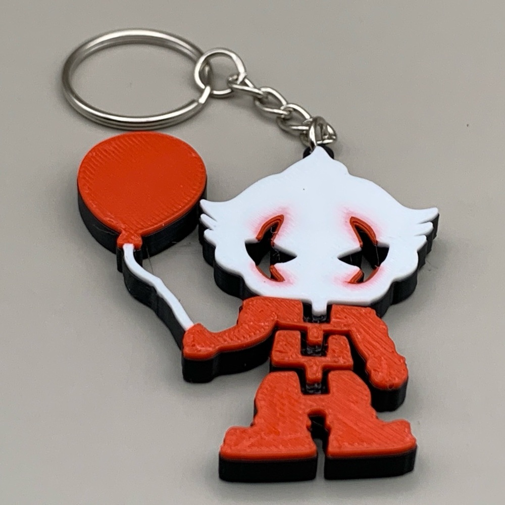 Pennywise Red and Black Balloon Character Keychain
